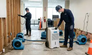 Structural drying equipment in a Spring Hill, FL home for water damage restoration
